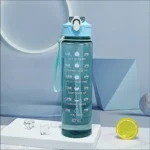 800ml/27oz Large Capacity Sports Water Bottle Leak Proof Plastic Drinking Cup With Time Scale Suitable For Travel Fitness Sports - Image 3