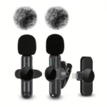 Wireless Lavalier Microphone With Windproof Cover Audio Video Recording Mini Mic For iPhone Android Mobile Phone Microphone - Image 6
