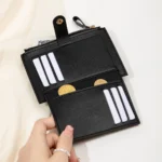 Minimalist and Fashionable Women's Short Card Bag Ultra-Thin Mini PU Leather Zero Wallet Women's Credit Card Holder Wallet - Image 2