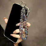 Luxury Sparkling Diamond Crystal Bead Wrist Strap Portable Chain Short Hanging Phone Charm Clip For Universal Use On Phone Cases - Image 3