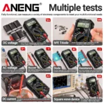 ANENG SZ308 Digital Multimeter   AC/DC Current Meter Voltage Resistance Meter Electrician LCD Screen Ohm Square Wave Test - Image 4