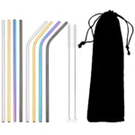 Colorful Reusable Drinking Straw Metal Straws 304 Stainless Steel Straws Set with Brush Bar Cocktail Straw for Glasses Drinkware - Image 9