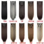 Synthetic 24Inch 16 Clips in Hair Extensions Long Straight Hairstyle Blonde Black Hairpieces Heat Resistant False Hair Daily Use - Image 3