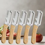 Kitchen Peeler Stainless Steel Vegetable Peeler with Wooden Handle for Peeling and Slicing Fruits and Vegetables Kitchen Tool - Image 7