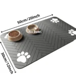 Pet Feeding Mat-Absorbent Pet Placemat Rubber Backing Quick Dry Water Mat for Dog Cat for Food and Water Bowl with Waterproof - Image 7