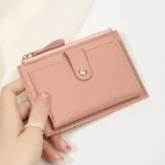 Minimalist and Fashionable Women's Short Card Bag Ultra-Thin Mini PU Leather Zero Wallet Women's Credit Card Holder Wallet - Image 4