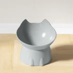 1pc WhiskerWare Elevated Cat Bowl, Anti-Tip Plastic Raised Pet Feeding Dish with Tilted Edge, Neck Protection Kitty Food - Image 5