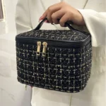 2026 New Women's Bag Knitted Style Makeup Bag Portable Portable Portable Makeup Bag Fashionable Large Storage Bag BX100 - Image 2