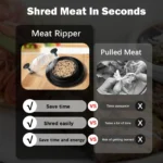 Upgraded Chicken Shredder with Transparent Cover: Large Anti-Slip Rotating Tool for Chopping Chicken, Beef, Cabbage,Vegetables - Image 4