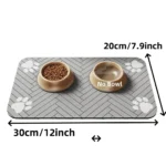 Pet Feeding Mat-Absorbent Pet Placemat Rubber Backing Quick Dry Water Mat for Dog Cat for Food and Water Bowl with Waterproof - Image 8