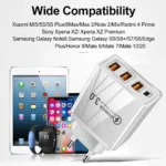 48W 3USB Fast Charger Type C QC 3.0 Portable Wall Charger PD Fast Charge EU/US Plug For Samsung Huawei Xiaomi Phone Wall Adapter - Image 6