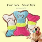 1PC Plush Dog Squeaky Toy Bone Chew Toy for Small Medium Breeds Aggressive Chewers Puppy Teeth Cleaning Fun Play Pet Accessory - Image 2