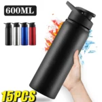 1-15PCS Portable Stainless Steel Bicycle Water Bottle Straight Drinking Outdoors Sports Travel Kettle Metal Water Bottle