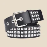 Fashion New Square Bead Rivet Belt Metal Pyramid Belt Men and Women Punk Hardware Jeans Belt Y2K Belt Designer Belt Women's Belt - Image 6