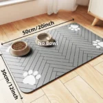 Pet Feeding Mat-Absorbent Pet Placemat Rubber Backing Quick Dry Water Mat for Dog Cat for Food and Water Bowl with Waterproof - Image 12