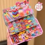 555pcs Girls Hair Accessories Set Colorful Butterfly Fashion Hair Clips Ties Elastic Bands for Daily Ponytail Fixation - Image 7