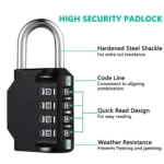 1pc Combination Lock Resettable 4 Digit Padlock with Combination Waterproof and Heavy Duty Combination Padlock Outdoor - Image 2