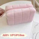 Solid Fur Cosmetic Storage Bag Large Women Zipper Makeup Organizer Handbag Stationery Pencil Case Travel Make Up Toiletry Punch - Image 7