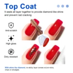 TWOING 15ml New Super Shine Top Coat Gel Nail Polish Diamond Topcoat No Wipe Sealer Gel Finish Manicure Nail Art Salon Quality - Image 2