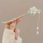 1/6pcs Elegant Chinese Style Tassel Hair Stick Traditional Floral Design Hairstyle Accessory Women Jewelry Hairpin Hairneedle - Image 7