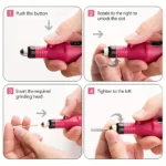LINMANDA Professional USB Electric Nail Drill Polish File Kit with UV LED Nail Lamp Gel Manicure Dryer Lamp Acrylic Starter Set - Image 5