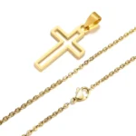 Casual Hollow Cross Necklaces for Men Boys,Waterproof Stainless Steel Cross Pendant Necklace,Religious Faith Prayer Jewelry Gift - Image 15