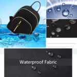 Women's Multi-Function Fashion Girl Nylon Daypack Travel Cute Mini Backpack Men Shoulder Bag Black Purse Hot - Image 3