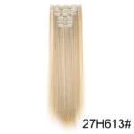 Synthetic 24Inch 16 Clips in Hair Extensions Long Straight Hairstyle Blonde Black Hairpieces Heat Resistant False Hair Daily Use - Image 10