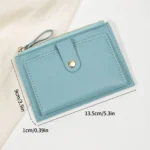 Minimalist and Fashionable Women's Short Card Bag Ultra-Thin Mini PU Leather Zero Wallet Women's Credit Card Holder Wallet - Image 5
