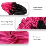 1Pc Double-Layered Minimalist Hair Bonnet Satin Bonnet Sleep Caps Can Be Worn on Both Sides Versatile Cap for Men/Women - Image 5