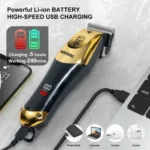 Vintage Men's Electric Hair Clipper Rechargeable Beard Trimmer with Foot Hair Trimmer Kit USB Fast Charging Hair Clipper - Image 2