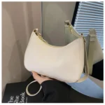 Fashionable and Trendy Solid-Color Handbag, Simple and New Small Square Bag, Stylish and High-Quality Single-Shoulder Armpit Bag - Image 7