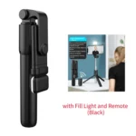 Portable Bluetooth Selfie Stick Tripod Holder with Remote Shutter Fill Light Extendable Wireless Remote Retractable Phone Stand - Image 7