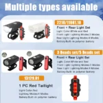 USB Rechargeable Bike Light Front Light Red Taillight Easy to Install 3 Modes Bicycle Accessories for the Bicycle - Image 6