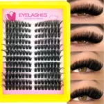 60D80D100D Thick False Eyelashes with Mixed Length, D Curl Cat-Eye Style for a Fluffy And Dramatic Look Suitable for Beginners - Image 7