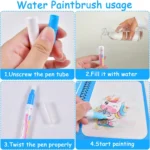 1pc Reusable Water Drawing Book Magic Water Book Mess-Free Magic Painting Pad with Refillable Water Pen Learning Education Toy - Image 5