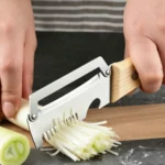 Kitchen Peeler Stainless Steel Vegetable Peeler with Wooden Handle for Peeling and Slicing Fruits and Vegetables Kitchen Tool - Image 3