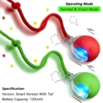 iLMH 1/2 PCS Cat Interactive Ball Toy Automatic Rolling Ball Faux Tail Rechargeable Smart Pet Electric Toy Pet Toy Imitate Mouse - Image 28