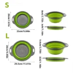 Silicone Folding Drain Basket Fruit Vegetable Washing Basket Foldable Strainer Colander Collapsible Drainer Kitchen Storage Tool - Image 6