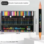 Professional Art Use 48-Color Acrylic Paint Markers, Dual-Tip Fine and Brush Tip Pens, Suitable for Stone, Wood, Calligraphy - Image 7