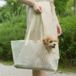 Portable Mesh Pet Carrier Bag Shoulder Crossbody Summer Use Dog Travel Bag Breathable Comfortable Foldable Pet Tote - Image 2