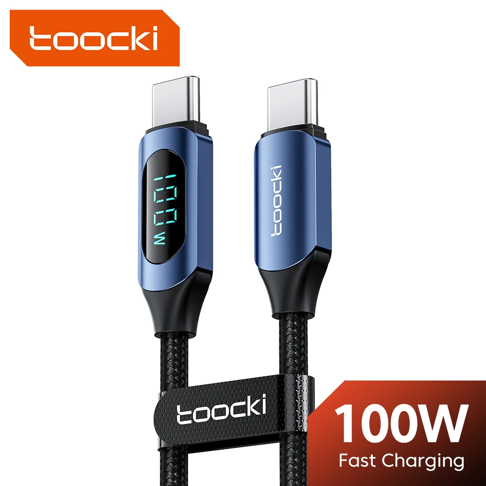 Se1862f9309c84215ad01b4a29323069df.webp Toocki 100W Type C to Type C Cable PD Fast Charging Charger USB C to USB C Display Cable For Macbook iPad Data Cord Wire - Image 1