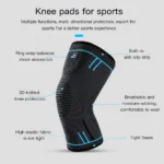 1 Pcs Compression Knee Support Sleeve Elastic Breathable Knee Pads Brace Springs Gym Sports Protector Basketball Volleyball Run - Image 2