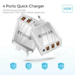 48W 3USB Fast Charger Type C QC 3.0 Portable Wall Charger PD Fast Charge EU/US Plug For Samsung Huawei Xiaomi Phone Wall Adapter - Image 4