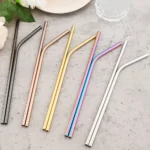 Colorful Reusable Drinking Straw Metal Straws 304 Stainless Steel Straws Set with Brush Bar Cocktail Straw for Glasses Drinkware - Image 4