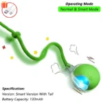 iLMH 1/2 PCS Cat Interactive Ball Toy Automatic Rolling Ball Faux Tail Rechargeable Smart Pet Electric Toy Pet Toy Imitate Mouse - Image 26