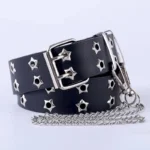 Women's Belt  Large size Double Hole Men Belt Punk Hip Hop Rock Style Subculture Y2K Belt Punch Free Belt for Men and Women - Image 11