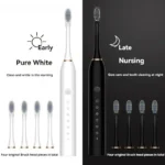 Electric Ultrasonic Toothbrush Six Speed Mode Home Soft Hair USB Charging Waterproof Adult Tooth Cleaner Automatic Couple Set-