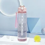Sports Water Bottle with Time-Tracking Straw Leak Proof Locking Flip Cover for Easy Carry Ideal for Outdoor Adventures - Image 8