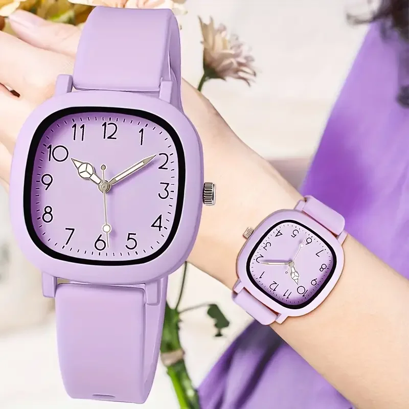 Sf7e695579b2d49218ab2a71f02dbb47fz.webp 1/3/10PCS Fashion Silicone Band Women Quartz Watches Set Casual Arabic Dial Wristwatch for Girls Clock Reloj Hombre(Without Box) - Image 1